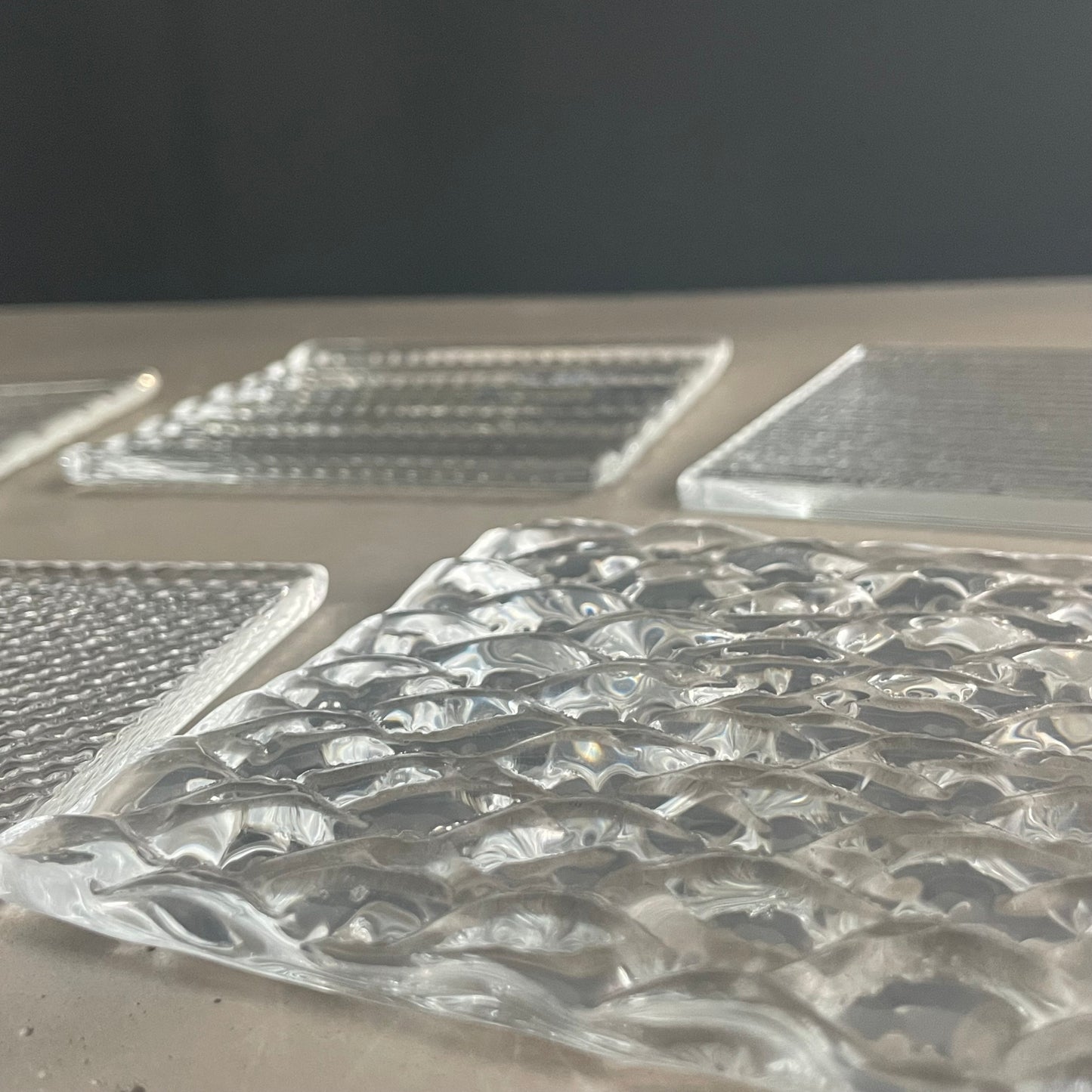 Lot de 5 sous-verres en verre trempé - Ref 1114