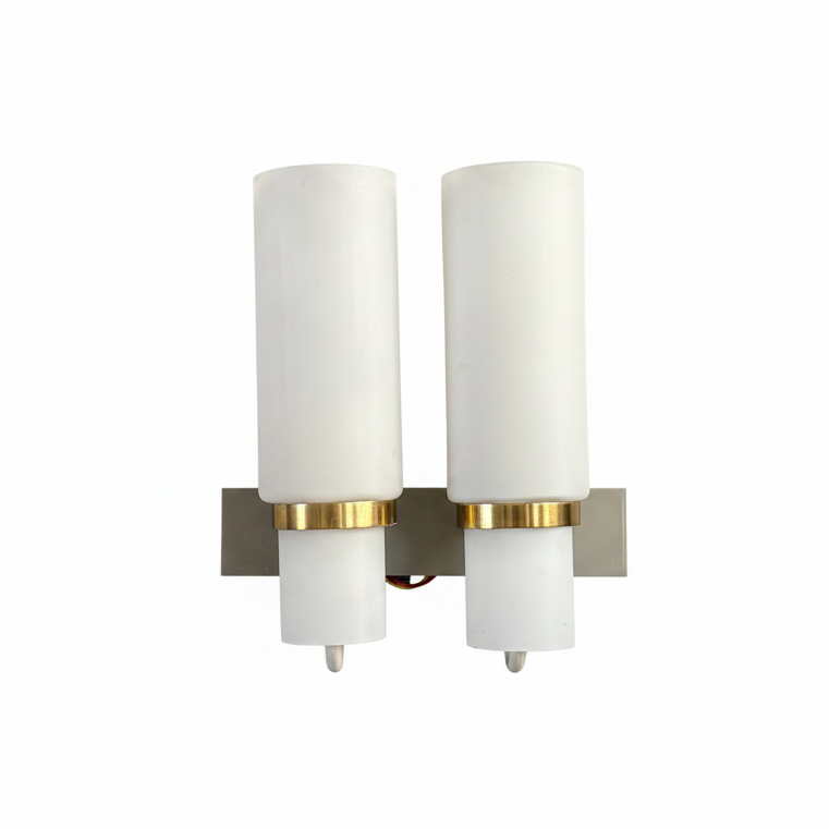 Applique double en opaline et laiton - Ref 1381