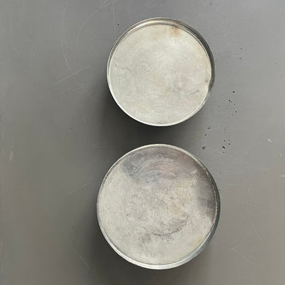 2 pots gigognes en métal argenté Merker - Ref 1091