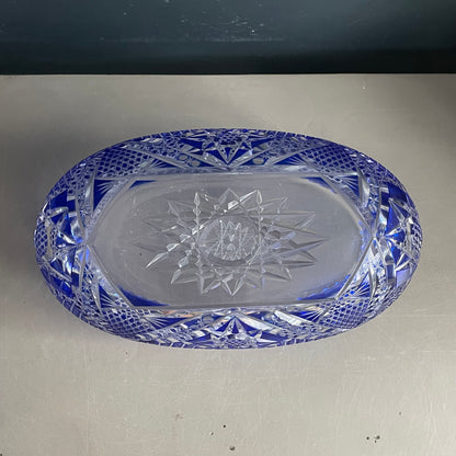 Ensemble coupe + 6 verres en cristal de Bohème - Ref 1144