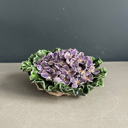Grande fleur d’hortensia en barbotine de porcelaine - Ref 1161