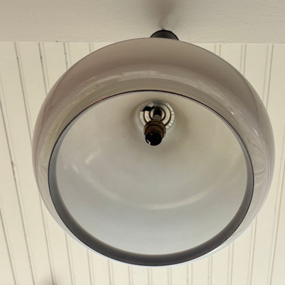 Suspension vintage en verre blanc et système monte et baisse - Ref 1309