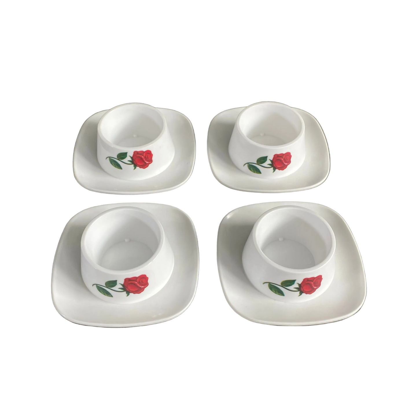 Lot de 4 coquetiers vintage en plastique - Ref 1054