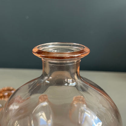 Service à liqueur en verre rosé - Ref 1067