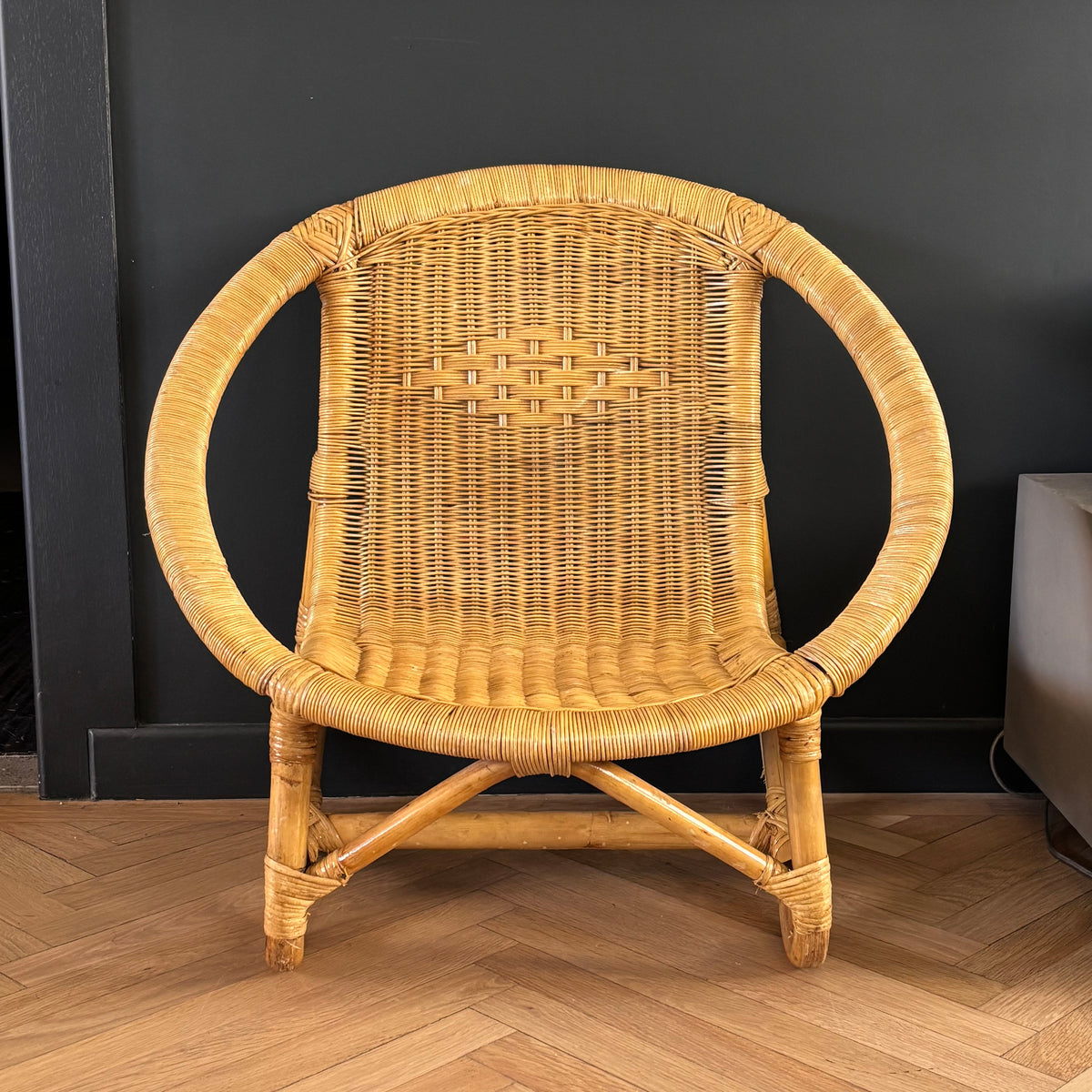 Fauteuil enfant en bambou et rotin - Ref 1379