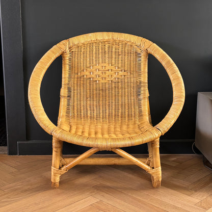 Fauteuil enfant en bambou et rotin - Ref 1379