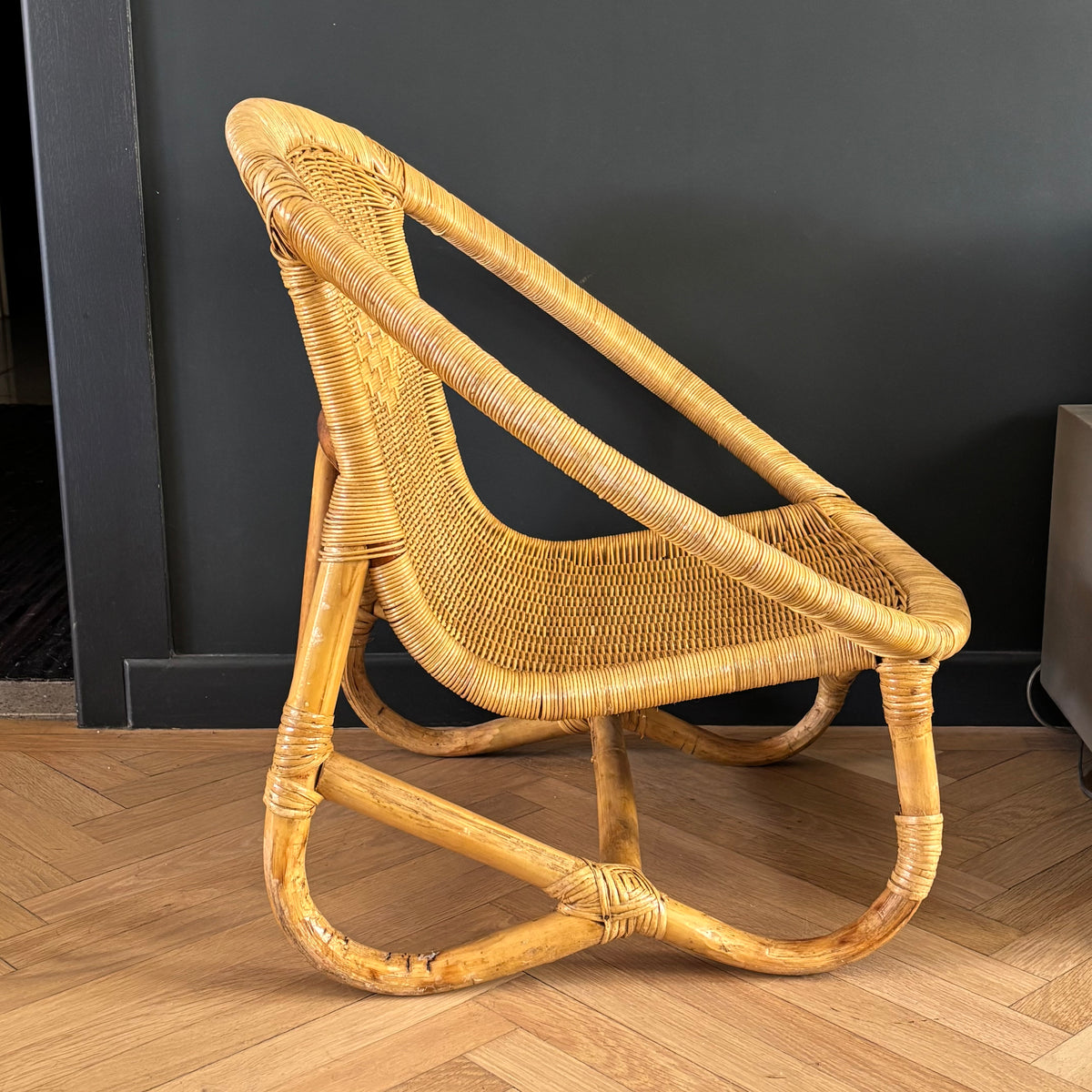 Fauteuil enfant en bambou et rotin - Ref 1379