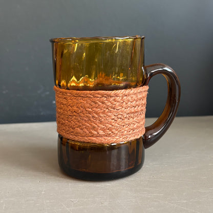 Service à eau en verre ambré texturé, 1 pichet + 5 verres - Ref 1399