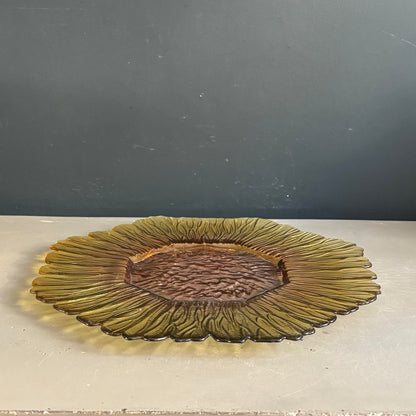 Assiette tournesol en arcopal ambré - Ref 1398