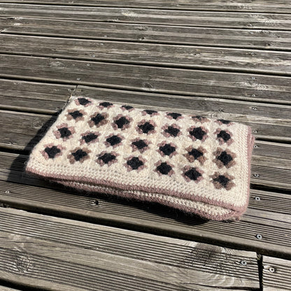 Couverture au crochet en laine 1mx1m - Ref 1093