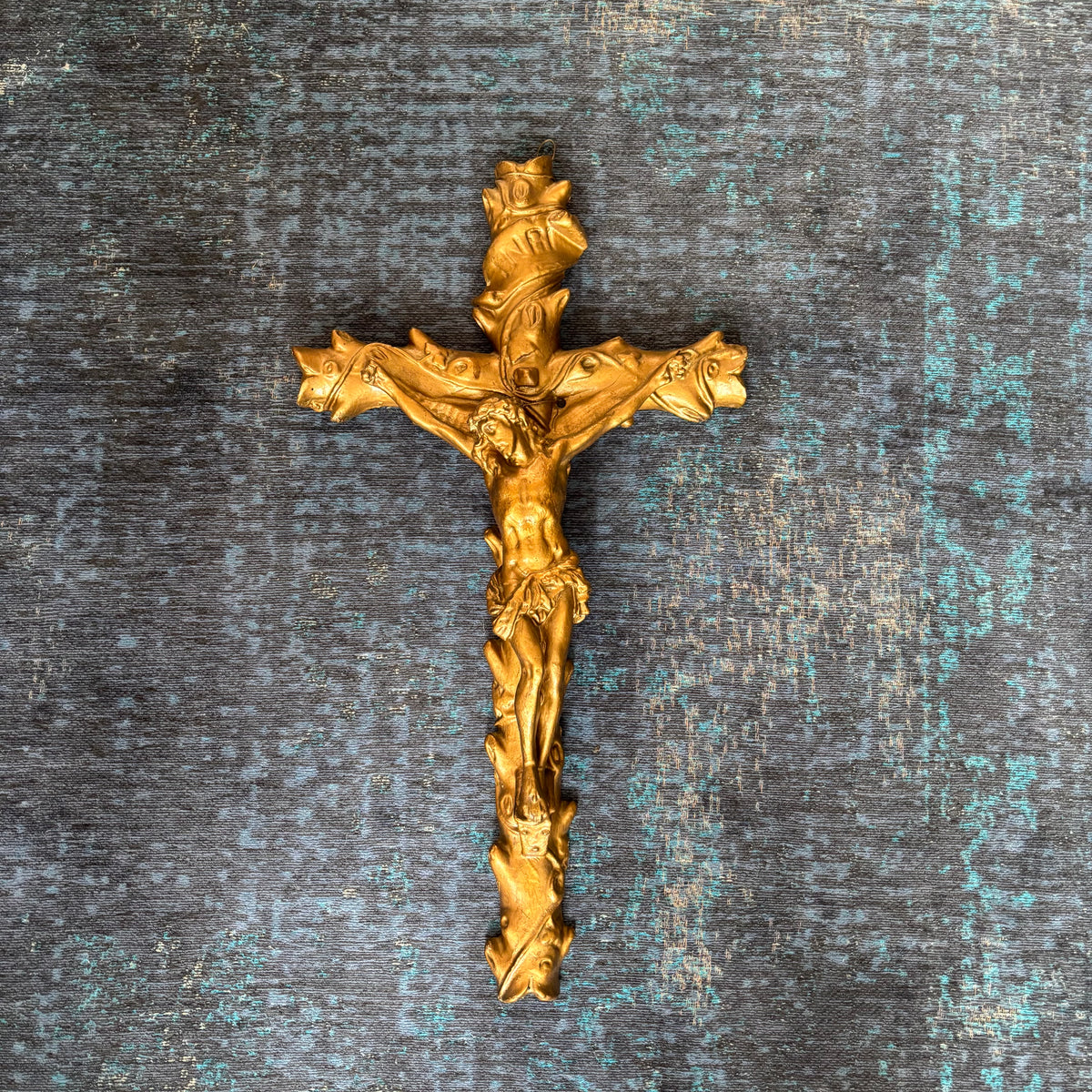 Crucifix doré en céramique - 55cm - Ref 1335