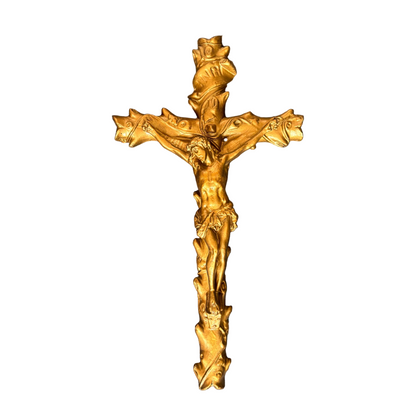Crucifix doré en céramique - 55cm - Ref 1335