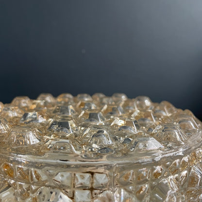 Plafonnier ou applique en verre moulé ambré - Ref 1180
