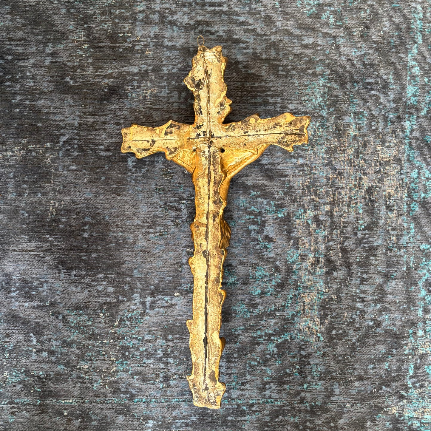 Crucifix doré en céramique - 55cm - Ref 1335