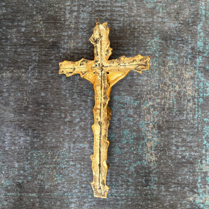 Crucifix doré en céramique - 55cm - Ref 1335