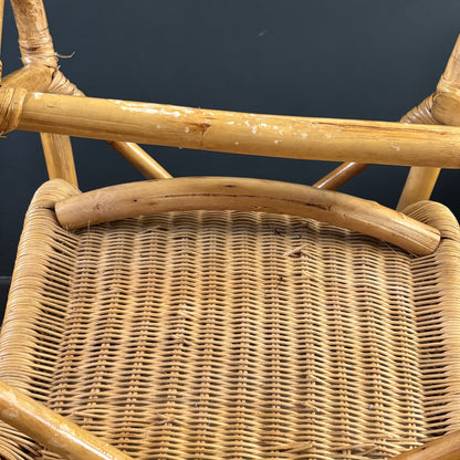 Fauteuil enfant en bambou et rotin - Ref 1379