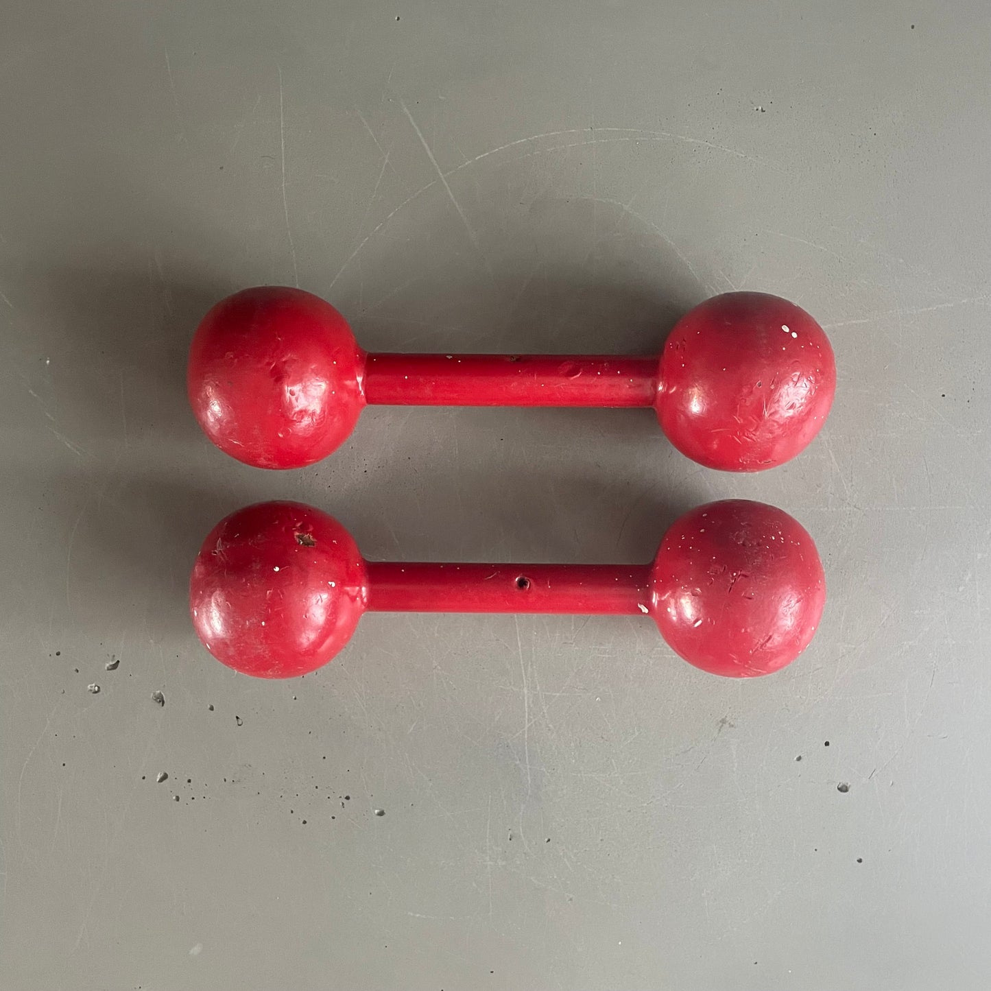 Paire d'haltères rouges en fonte - 2x2kg - Ref 1116