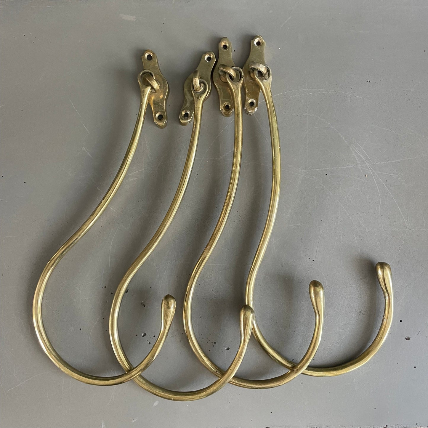2 paires d’embrasses à rideaux en laiton massif - Ref 1090