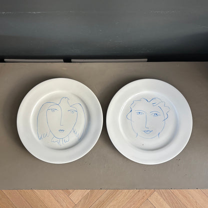 Paire d'assiettes Picasso en porcelaine de Limoges - Ref 1324