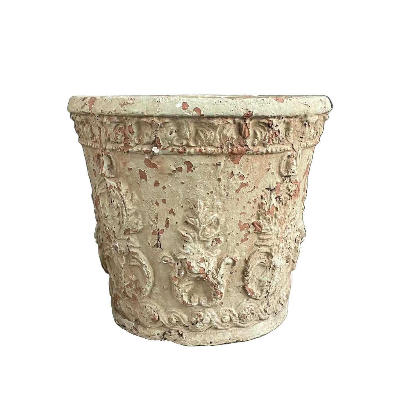 Cache-pot en terre cuite à motifs en relief - Ref 1208