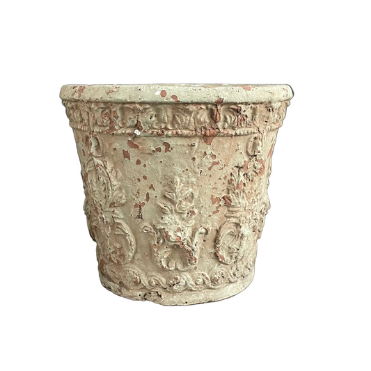 Cache-pot en terre cuite à motifs en relief - Ref 1208