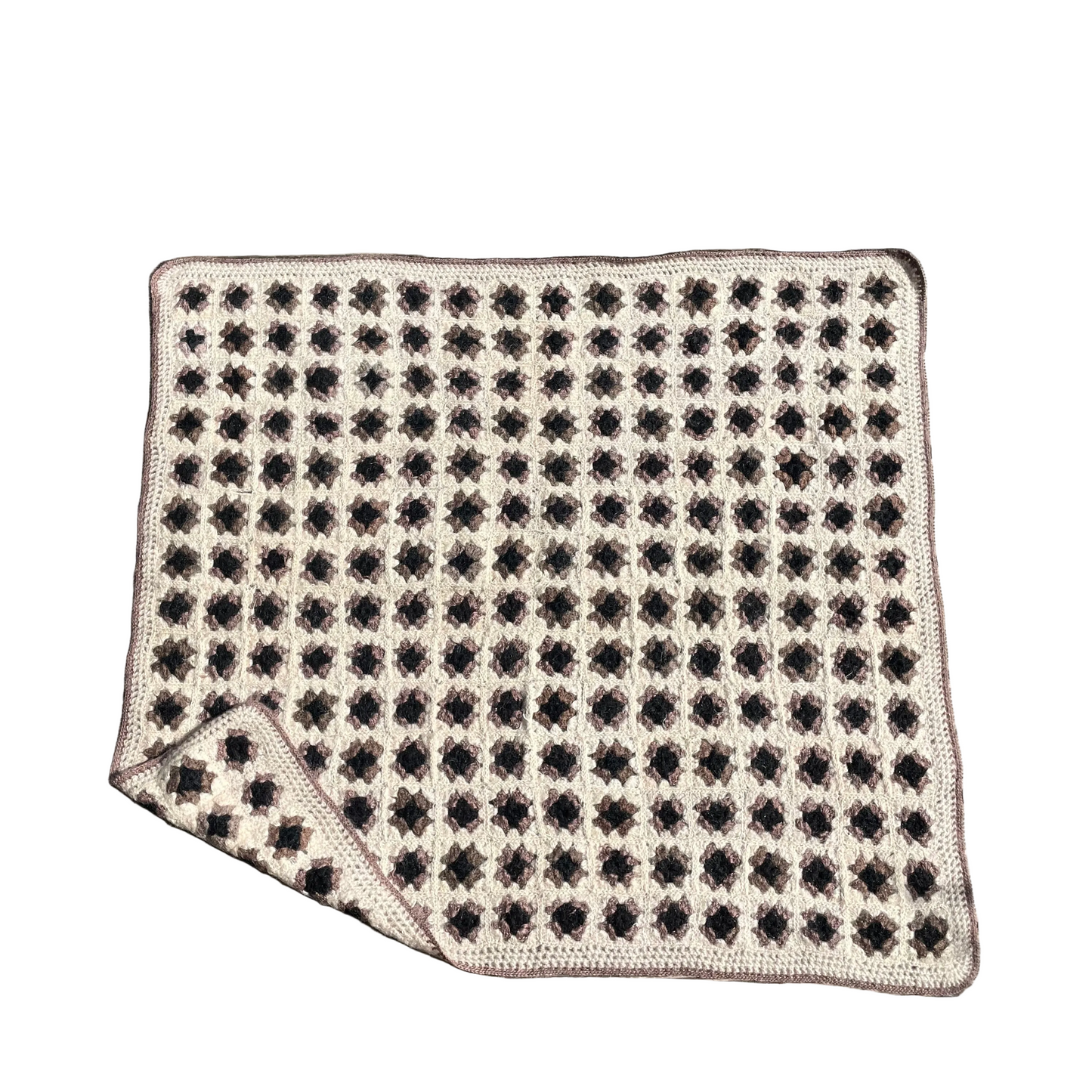 Couverture au crochet en laine 1mx1m - Ref 1093
