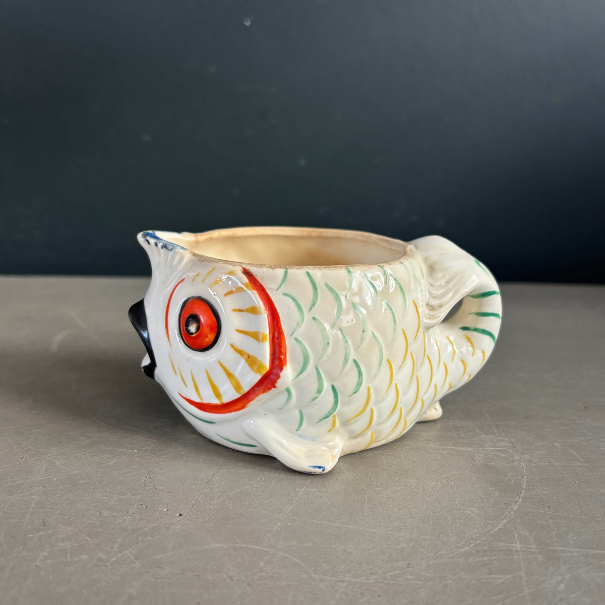Pot à lait poisson - céramique artisanale - Ref 1374