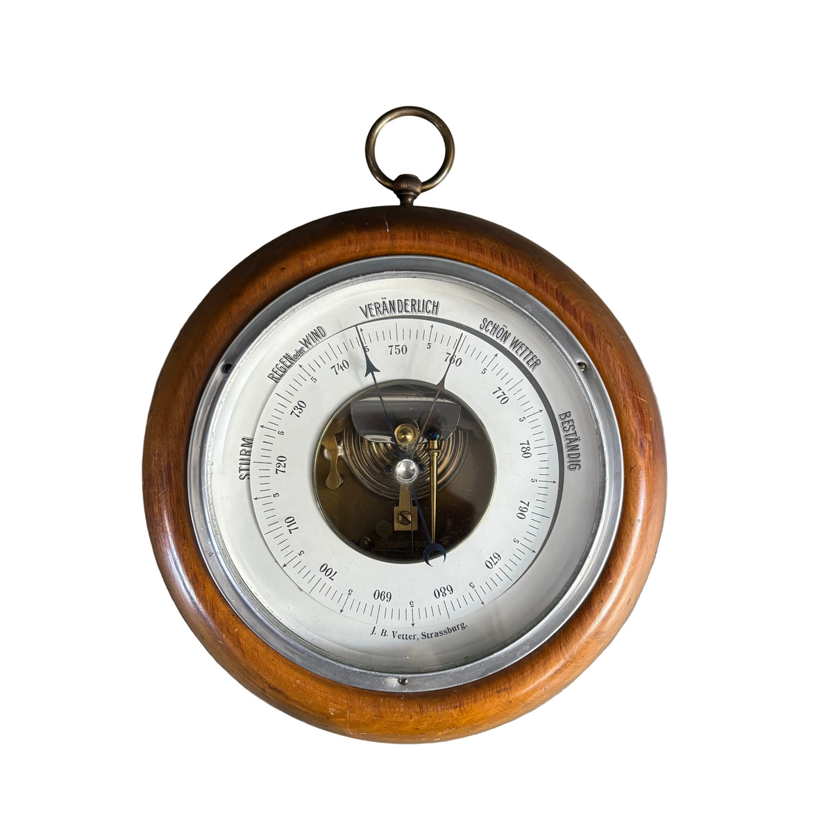 Baromètre anéroïde vintage J.B. Vetter, Strassburg - 20cm - Ref 1373