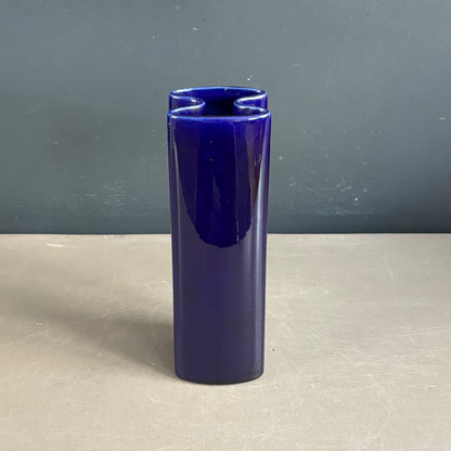 Vase vintage en céramique émaillée bleue Klein - Ref 1278