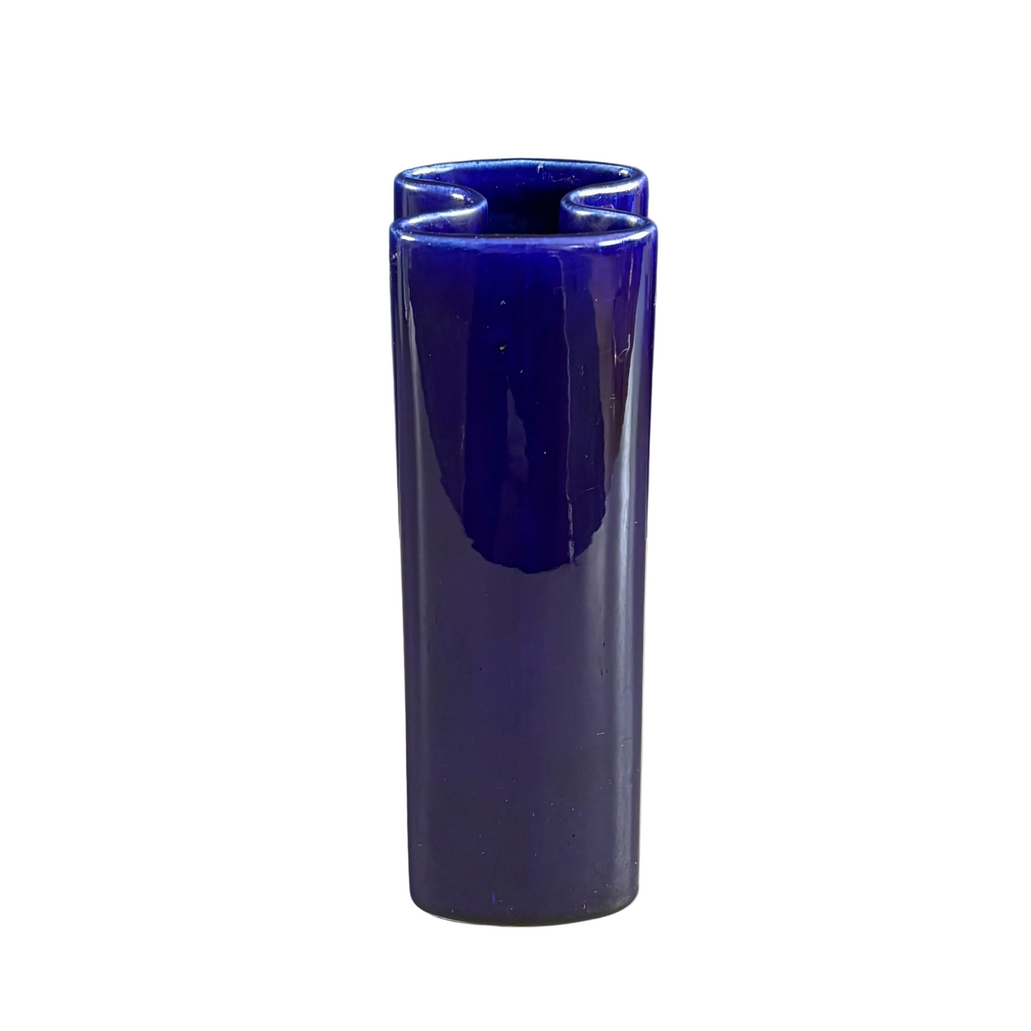Vase vintage en céramique émaillée bleue Klein - Ref 1278