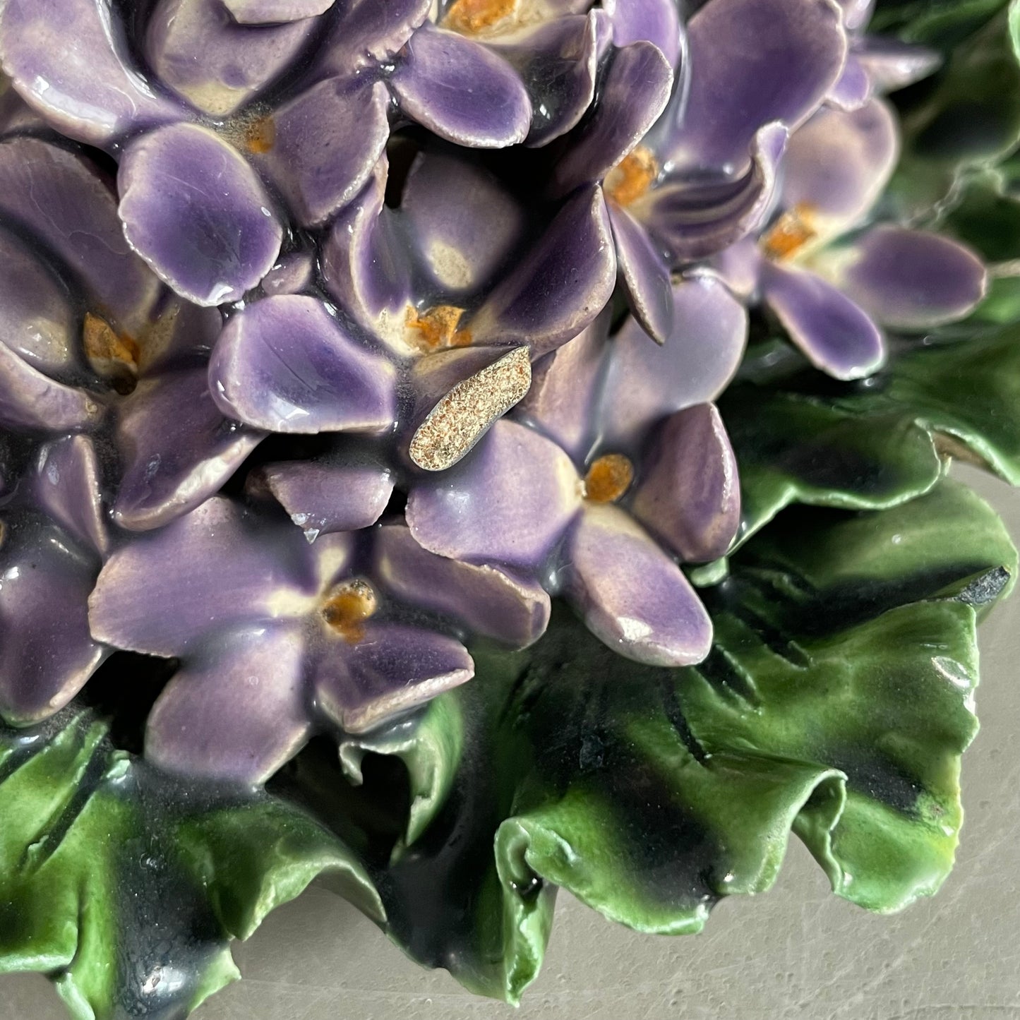 Grande fleur d’hortensia en barbotine de porcelaine - Ref 1161