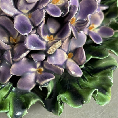 Grande fleur d’hortensia en barbotine de porcelaine - Ref 1161