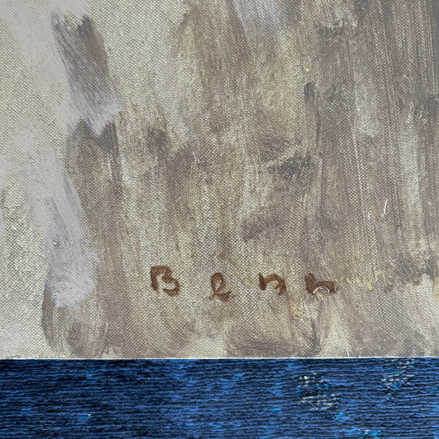 Portrait d’homme à la cravate, signé Benn, 1988 - Ref 1298