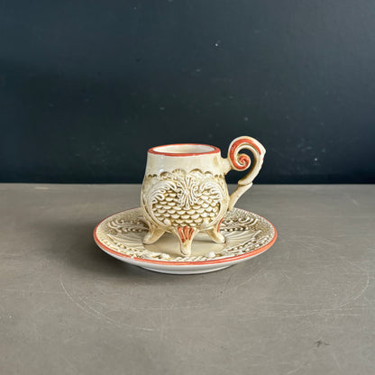 Tasse à café avec soucoupe de Capodimonte, Italie, années 50 - Ref 1215