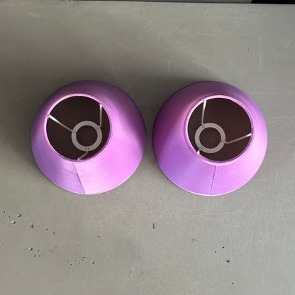 Paire d’abat-jour en satin couleur lilas - Ref 1219