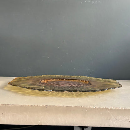 Assiette tournesol en arcopal ambré - Ref 1398