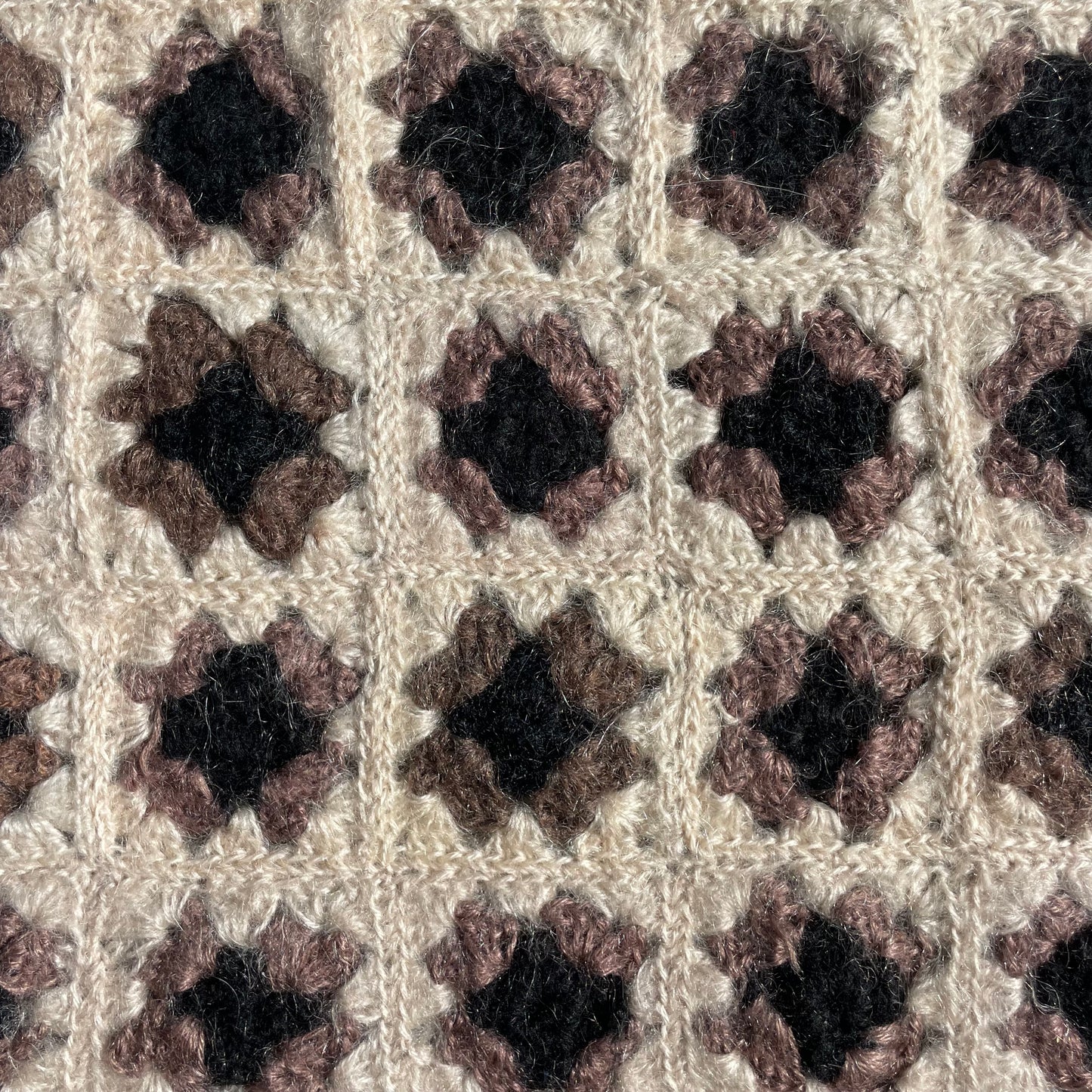 Couverture au crochet en laine 1mx1m - Ref 1093