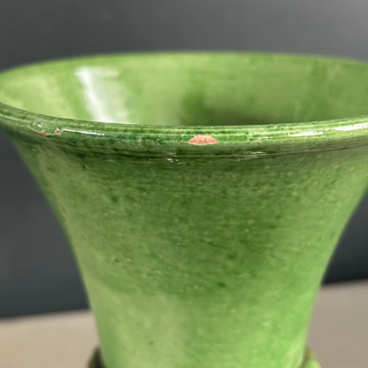 Vase bicolore en terre cuite émaillée - Artisanat savoyard - Ref 1272