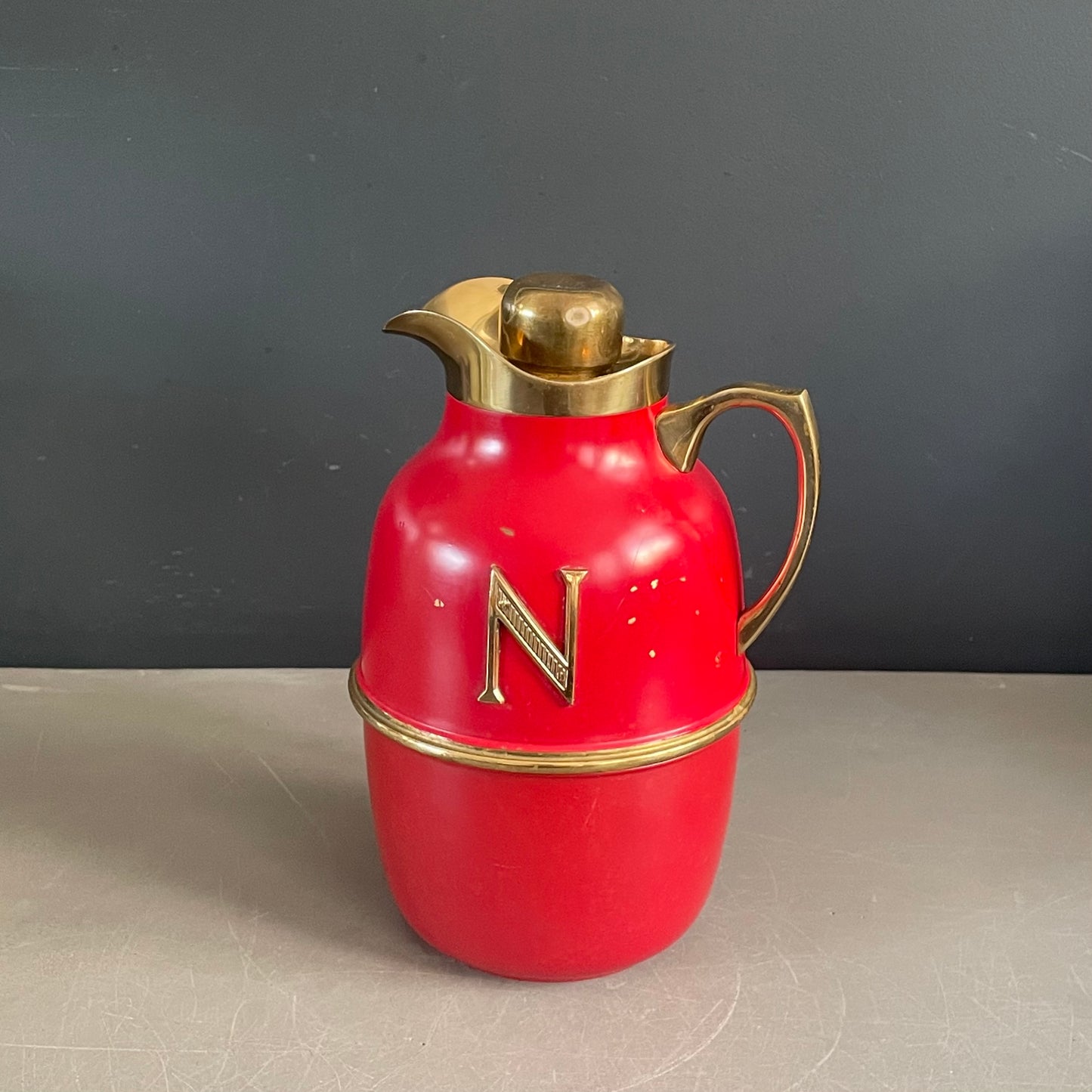 Bouteille isotherme Thermos Aldo Tura pour Cognac Napoléon années 60 - Ref 934