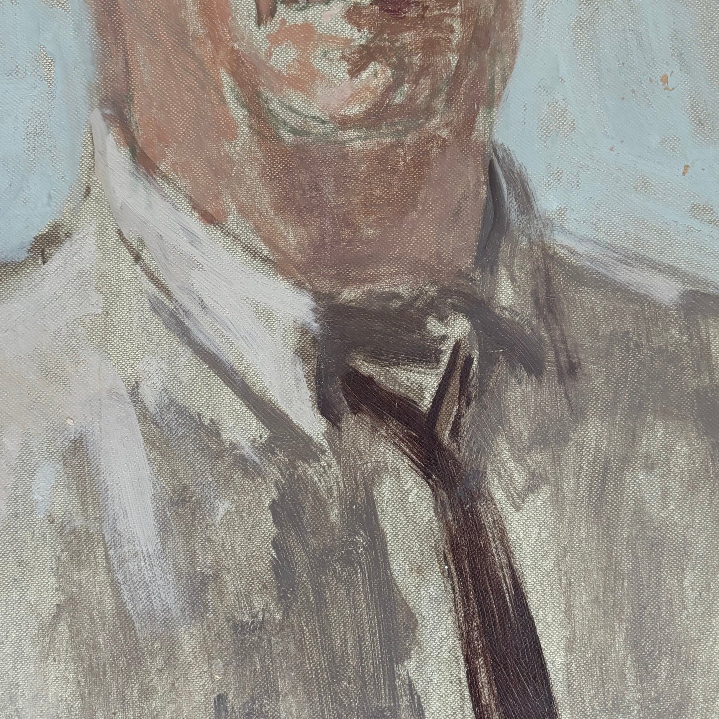 Portrait d’homme à la cravate, signé Benn, 1988 - Ref 1298