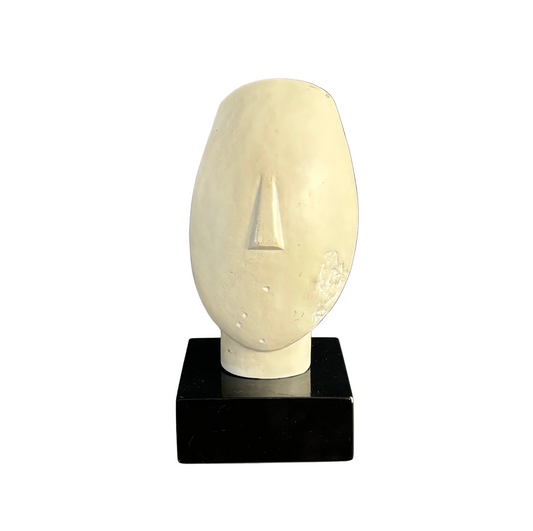 Tête en plâtre - Sculpture sur socle - Ref 1302