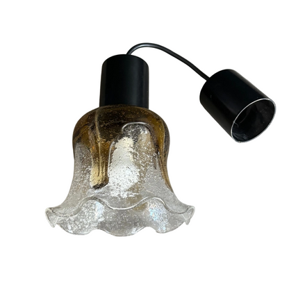 Suspension tulipe en verre bullé bicolore - Ref 1394