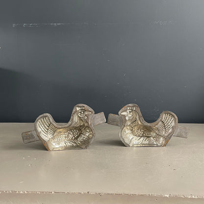 Moule poule en métal étamé ancien - Letang Fils - Modèle 941 - Ref 1171