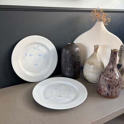Paire d'assiettes Picasso en porcelaine de Limoges - Ref 1324