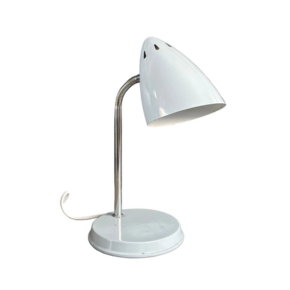 Lampe de bureau vintage Kompernass orientable en métal laqué gris perle - Ref 1270