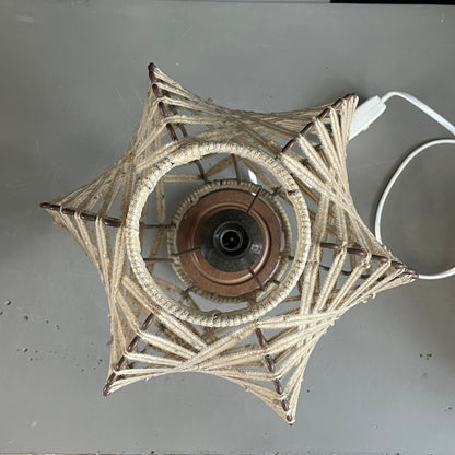 Paire de lampes vintage abat-jour fil tendu - Ref 1087
