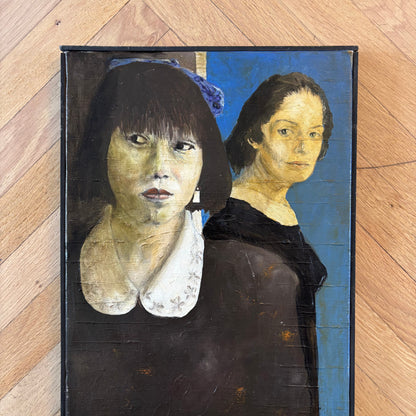 Tableau huile sur toile "La boîte à poudre", J. Harding - Ref 1343