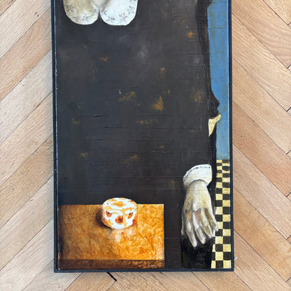 Tableau huile sur toile "La boîte à poudre", J. Harding - Ref 1343