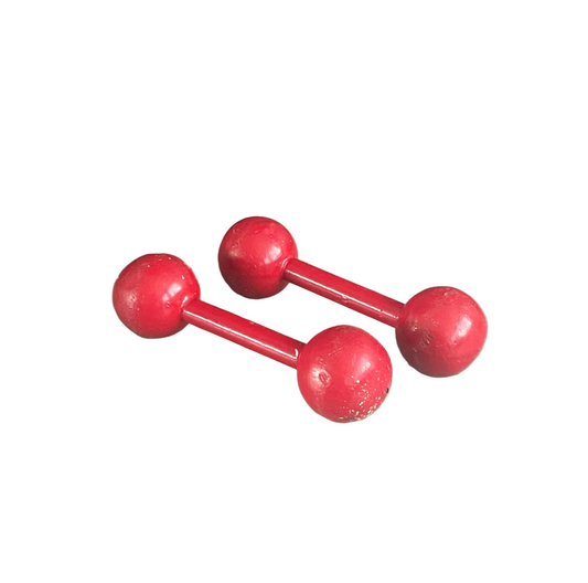 Paire d'haltères rouges en fonte - 2x2kg - Ref 1116
