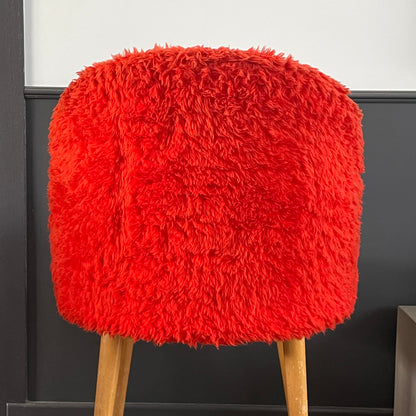 Chaise moumoute orange vintage - Ref 1099